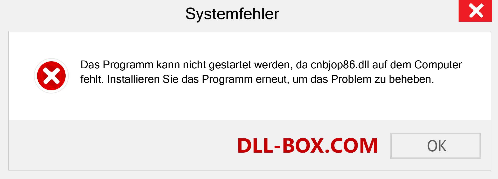 cnbjop86.dll-Datei fehlt?. Download für Windows 7, 8, 10 - Fix cnbjop86 dll Missing Error unter Windows, Fotos, Bildern