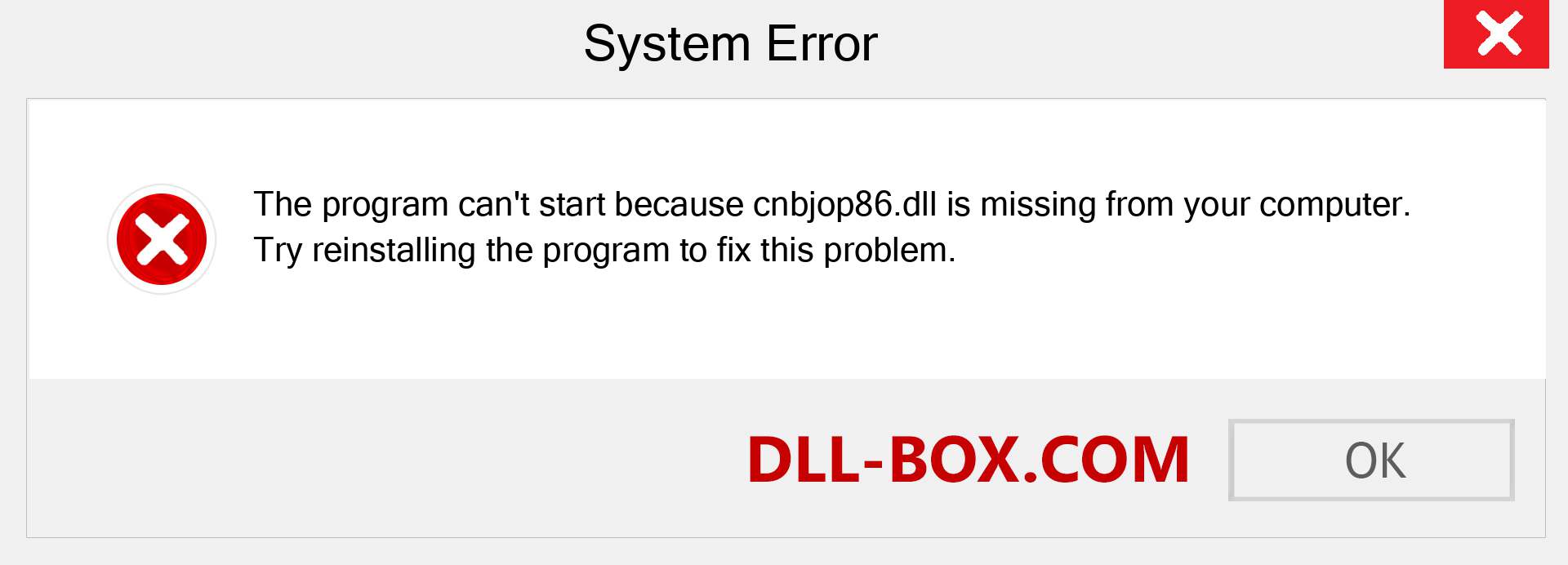  cnbjop86.dll file is missing?. Download for Windows 7, 8, 10 - Fix  cnbjop86 dll Missing Error on Windows, photos, images